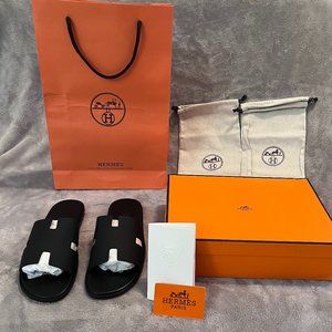Hermes Izmir Sandals -MENS - NEW - BLACK
